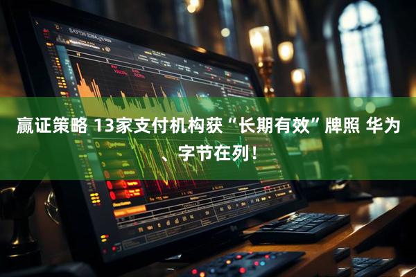 赢证策略 13家支付机构获“长期有效”牌照 华为、字节在列！