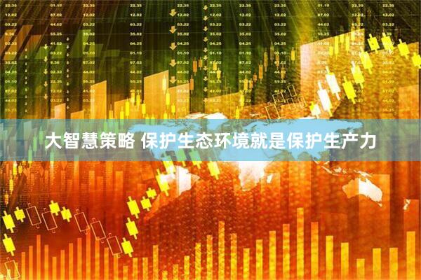 大智慧策略 保护生态环境就是保护生产力